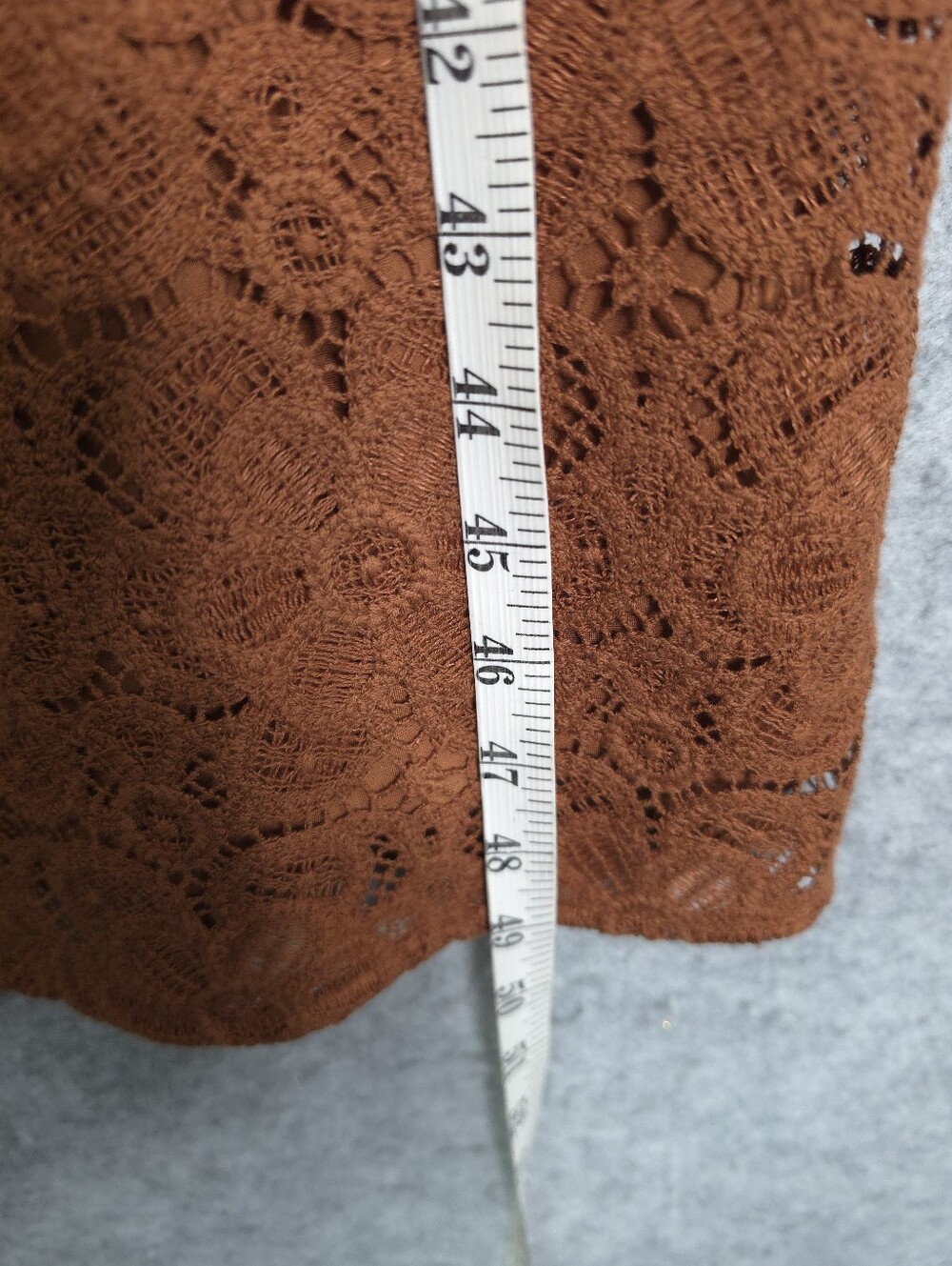 Sezane Fama Caramel Guipure Lace V-Neck Midi Dress 34/ US 2 - Picture 12 of 12